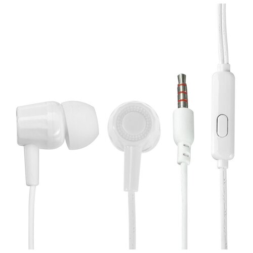 Наушники Krutoff HF-J69 вакуумные микрофон 106 дБ 16 Ом 35 мм 1 м белые 351₽