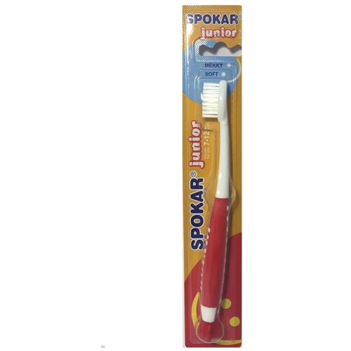 Spokar Junior Soft - Детская зубная щетка мягкая, цвет - красный