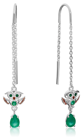 Серьги PLATINA jewelry из серебра 925 пробы с эмалью 