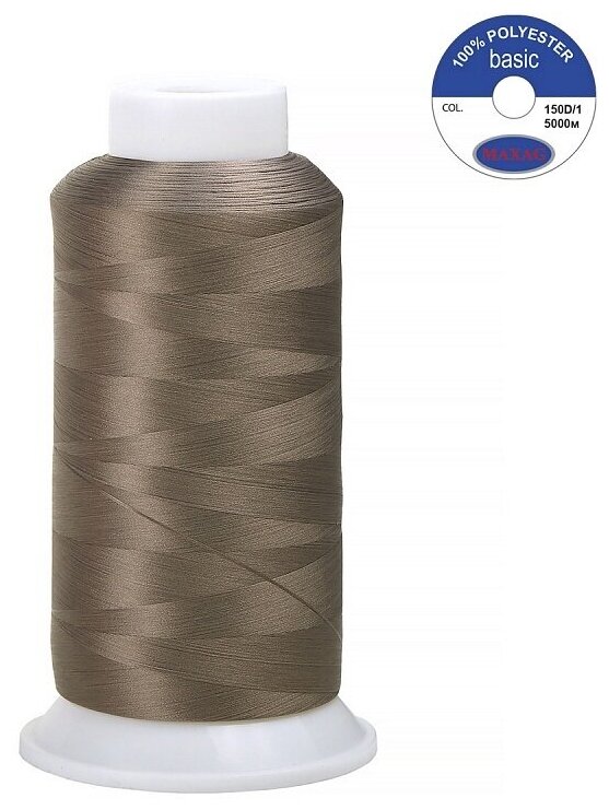 Швейные нитки MAXag basic текстурированные Max, 150D/1, 5000 м, 539 темно-бежевый (MAX/150D/539)