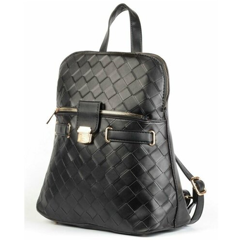 Рюкзак , фактура стеганая, черный сумка планшет pellecon повседневная искусственная кожа внутренний карман черный