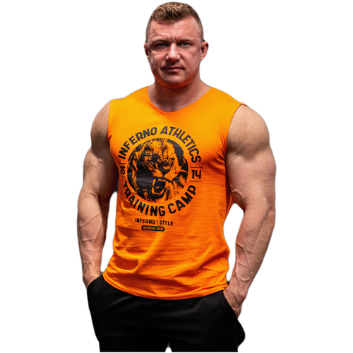 фото Майка "lion" широкое плечо оранжевый inferno style