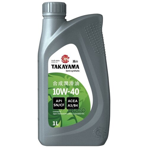 TAKAYAMA Масло Takayama Sae 10w40, Api Sn/Cf (1л) Пластик