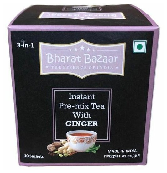 Чай с Имбирем "Премикс" 3в1 (ginger tea premix) Bharat Bazaar | Бхарат Базар 140г - фотография № 1