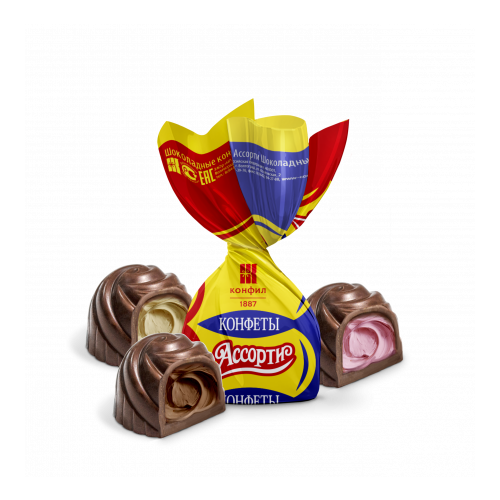 Шоколадные конфеты Ассорти Конфил с разными начинками, 1 кг