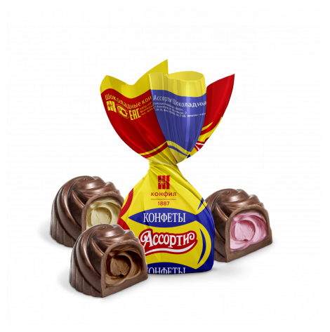 Шоколадные конфеты Ассорти Конфил с разными начинками, 500 г