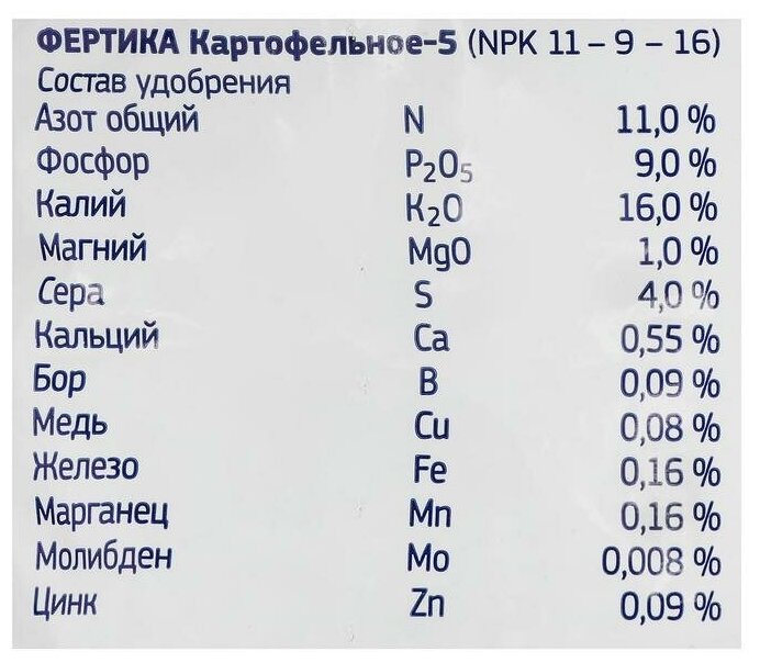 Удобрение Fertika Картофельное-5, 5кг - фотография № 2