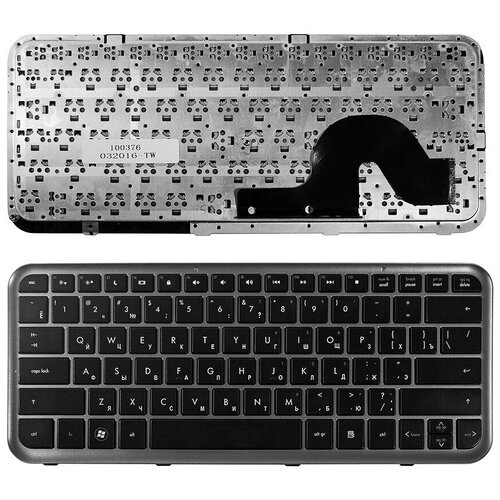 Клавиатура для ноутбука HP Pavilion DM3 DM3-1000 DM3t Series Плоский Enter Черная с серой рамкой PN NSK-HKU0R 789₽