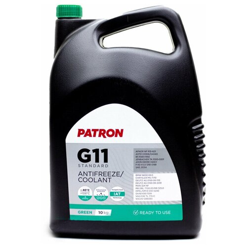 Антифриз PATRON зеленый G11 STANDARD, (-40C), 10 кг