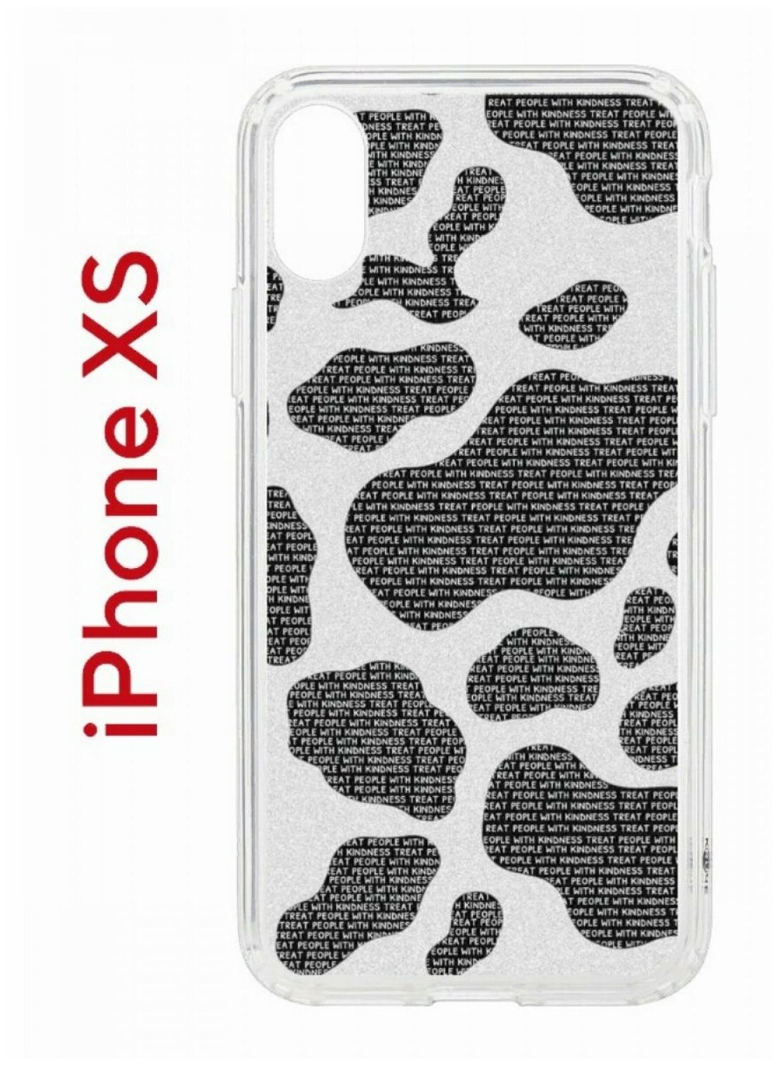 Чехол для iPhone X/XS Kruche Print Доброта,противоударный силиконовый бампер с рисунком,пластиковая накладка с защитой камеры