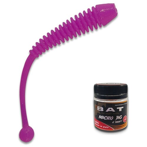 Cиликоновые приманки для рыбалки микроджиг ВАТ ZON worm 63мм, аромат: краб, цвет: фиолетовый, 8 шт.