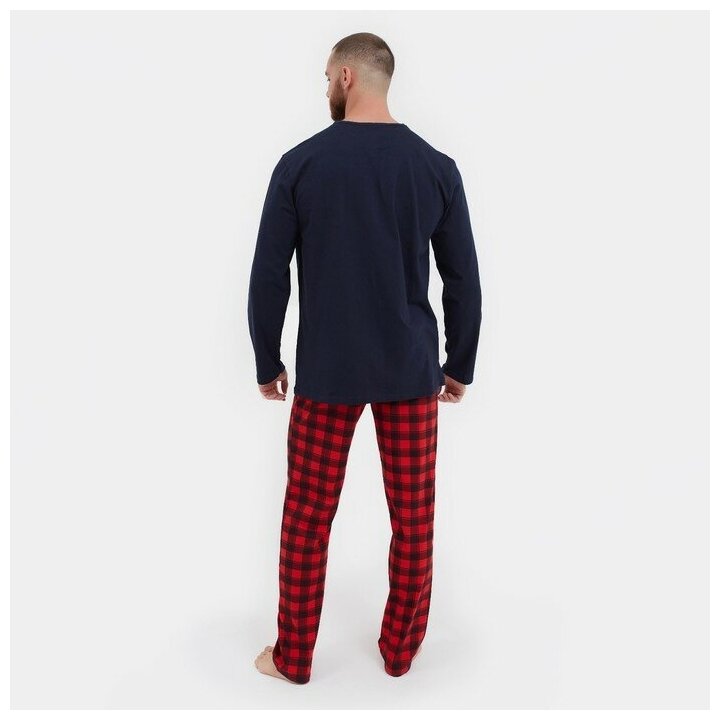 Костюм мужской домашний (лонгслив и брюки), цвет красный, размер 50 - фотография № 9
