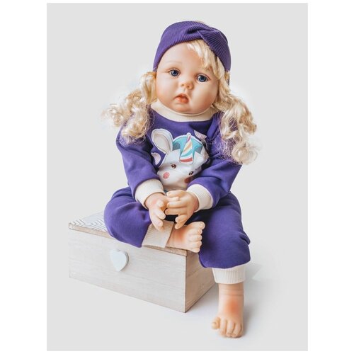фото Одежда для куклы реборн (reborn) 55см , rich line home decor, x-44/фиолетовый-экрю