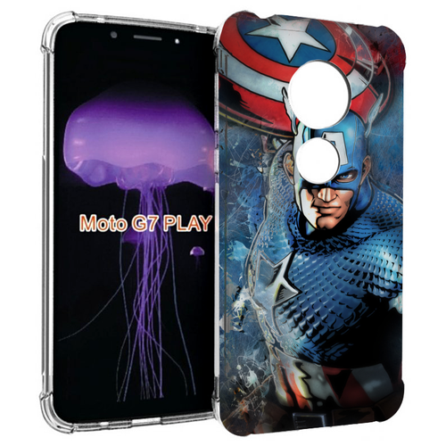 Чехол MyPads Комикс-капитан-Америка для Motorola Moto G7 Play задняя-панель-накладка-бампер
