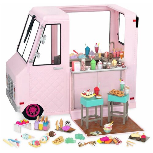 Фургон-магазин с мороженым для кукол 46 см Our Generation аксессуарами игровой набор our generation прилавок с мороженым