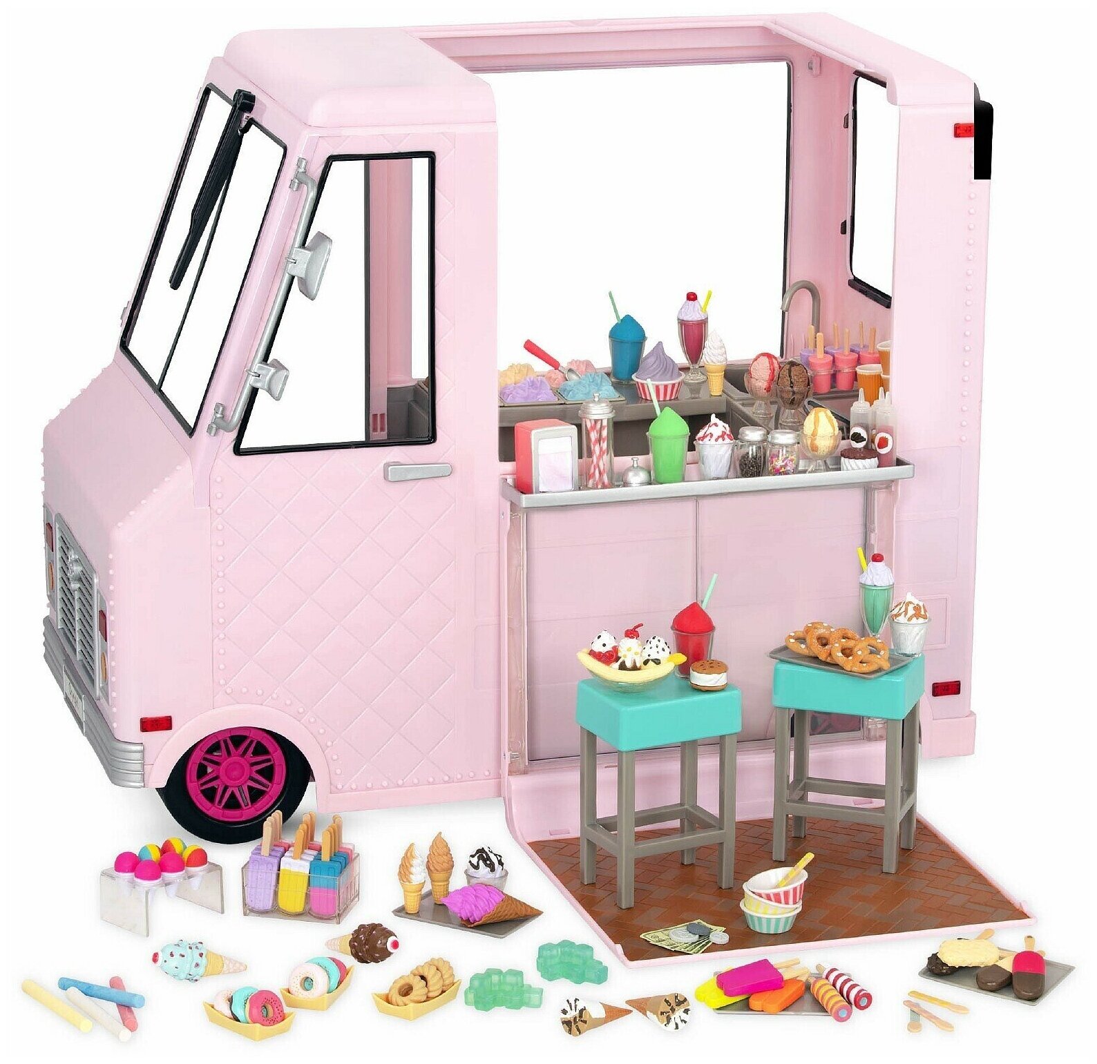 Фургон-магазин с мороженым для кукол 46 см Our Generation аксессуарами