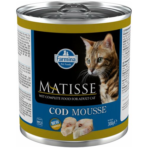 влажный корм farmina matisse codfish mousse для взрослых кошек мусс с треской 6 300 г MATISSE MOUSSE CODFISH для взрослых кошек мусс с треской (300 гр х 6 шт)