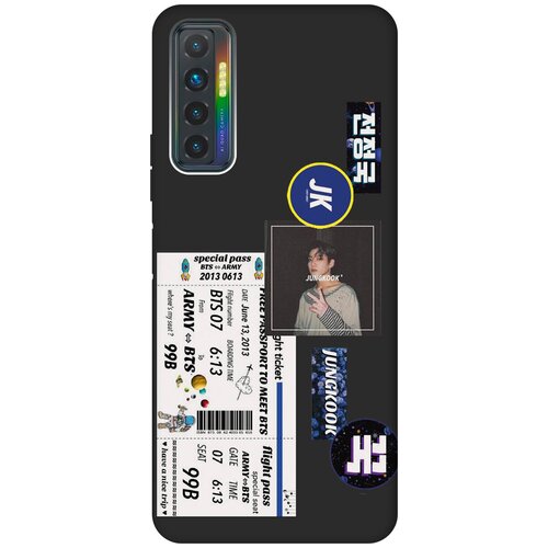 Матовый чехол BTS Stickers для Tecno Camon 17P / Техно Камон 17Р с 3D эффектом черный матовый чехол bts stickers для tecno camon 17p техно камон 17р с 3d эффектом черный