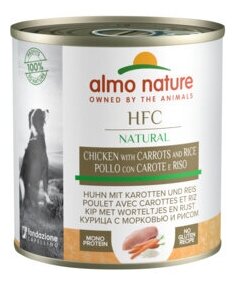 Almo Nature консервы Консервы для собак Курица с морковью и рисом по-домашнему(HFC - Natural - Chicken with Carrots and Rice) 5561 | Home Made HFC Chicken with Carrots and Rice 0,28 кг 10366