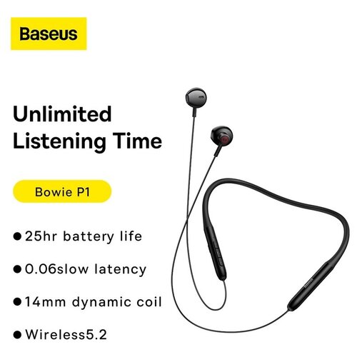 Беспроводные наушники BASEUS Bowie P1 Bluetooth 170 мАч черный 156700₽