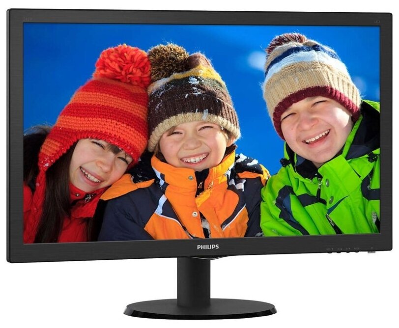 Монитор Philips 24" 243V5QHABA 1920x1080 MVA WLED 75Гц 8ms VGA DVI HDMI