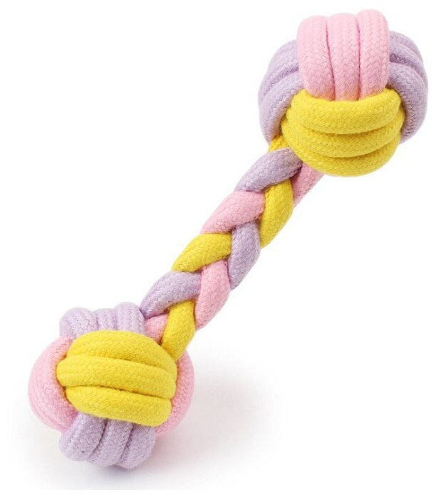 Игрушка-веревка для собак плетеная (Розовая)