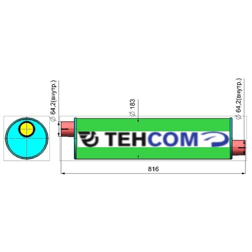 Глушитель ГАЗ-3302,3221,2705 дв.ЗМЗ.402,405,406,ГАЗ-560 труба 66мм