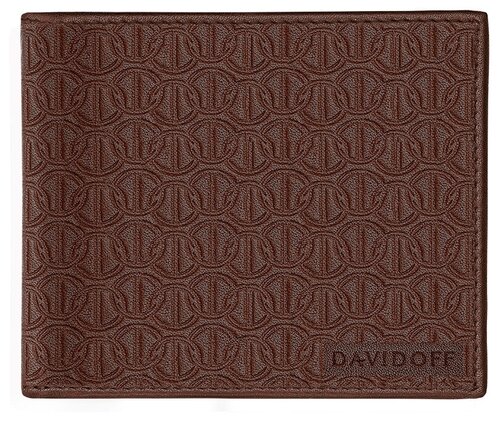 Бумажник Davidoff, фактура перфорированная, коричневый
