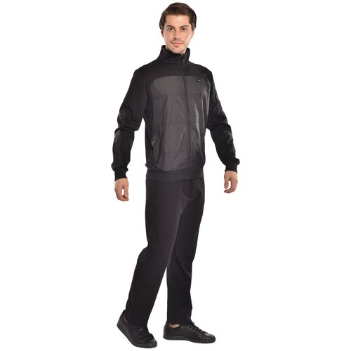 Костюм спортивный Bilcee, размер 3XL, черный костюм bilcee толстовка и брюки силуэт прилегающий подкладка размер l бежевый