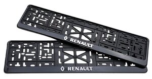 Рамка для номера автомобиля с надписью "RENAULT" пластиковая 2 шт.