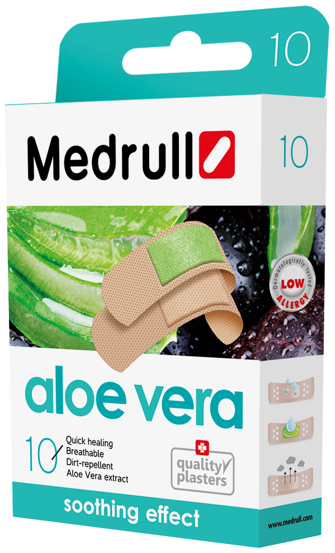 Medrull Лейкопластыри медицинские, "Aloe Vera", №10