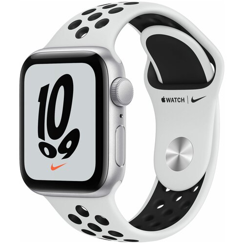 Умные часы Apple Watch Nike SE GPS 44mm Silver Aluminium Case with Pure Platinum/Black Nike Sport Band MKQ73RU/A