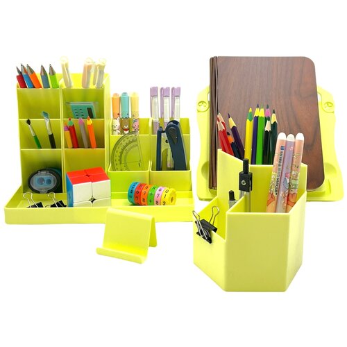 Настольный набор для канцелярии 8 предметов / Подставка для хранения мелочей карандашей и ручек /Подставка для книг/ Подставка для телефона(визиток)