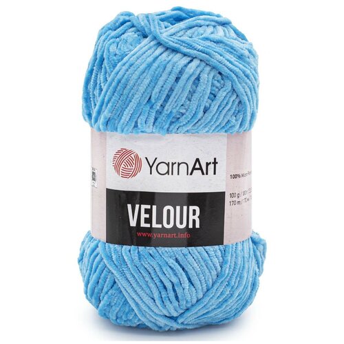 Пряжа YarnArt Velour (ЯрнАрт Велюр) 850 бирюзовый 100% микрополиэстер 100г 170 м 5 шт