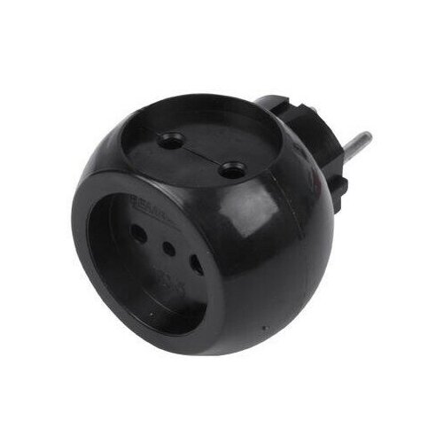 Разветвитель сетевой для розетки 16А Тройник электрический черный 151₽