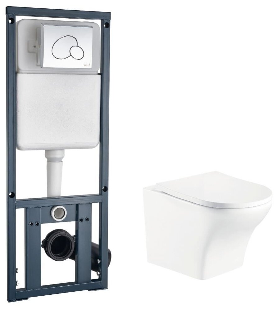 фото Унитаз с инсталляцией подвесной WELTWASSER Odenbach 004 MT-WT / Marberg 410 RD