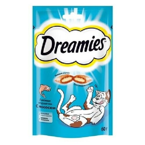 Dreamies Лакомые подушечки для кошек с лососем 7554 10227849 0,06 кг 22973 (2 шт)