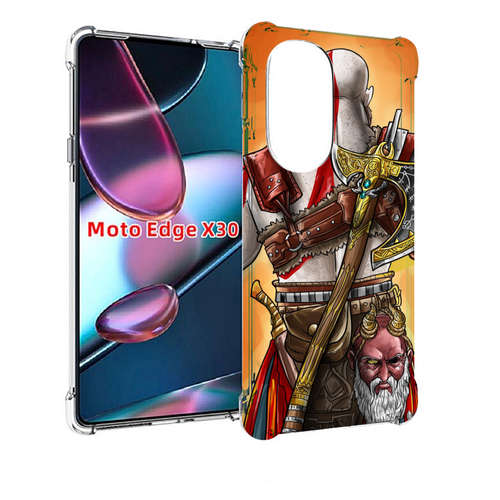 Чехол MyPads God of War для Motorola Moto Edge X30 задняя-панель-накладка-бампер