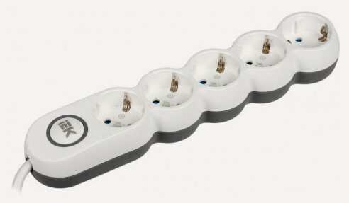 Изображение товара Удлинитель Iek 5х1.5м с заземл. 16А 250В У05В UNO 2P+PE 3х1.5кв. мм, WYP53-16-05-D15-ZK