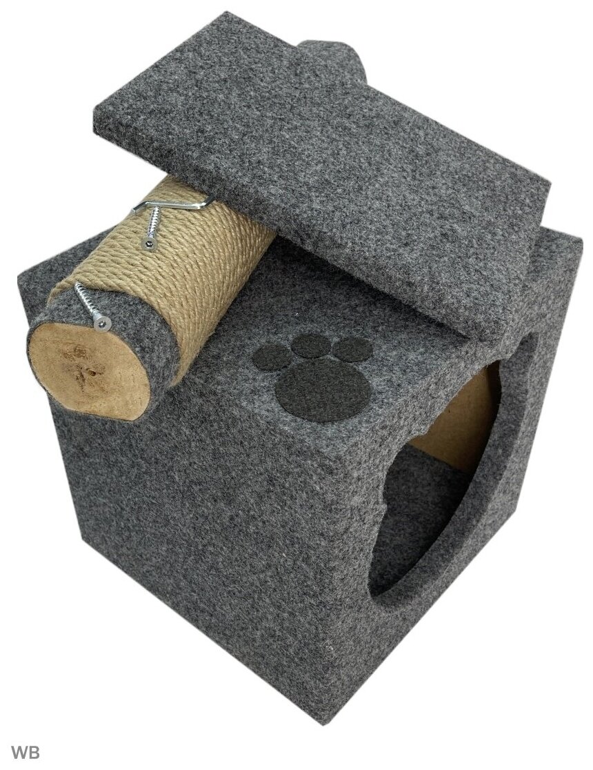 Когтеточка для кошки домик с лежанкой - фотография № 2