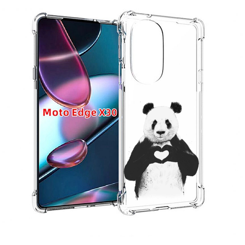 Чехол MyPads Влюбленная панда для Motorola Moto Edge X30 задняя-панель-накладка-бампер