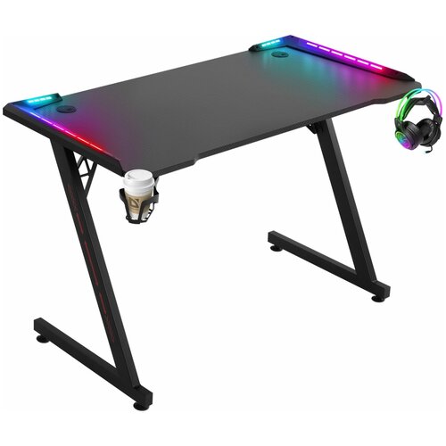 Игровой стол Defender Idol RGB, подвес для кружки и гарнитуры, черный