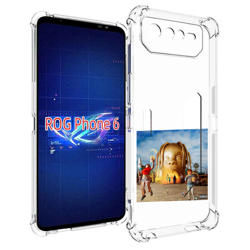 Чехол MyPads Travis Scott - Astroworld для Asus ROG Phone 6 задняя-панель-накладка-бампер