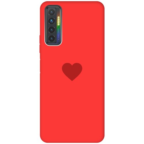 Силиконовый чехол на Tecno Camon 17P / Техно Камон 17Р Silky Touch Premium с принтом Heart красный силиконовый чехол на tecno camon 17p техно камон 17р silky touch premium красный