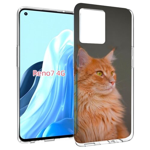 Чехол MyPads кошка мейн кун 1 для OPPO RENO 7 4G задняя-панель-накладка-бампер