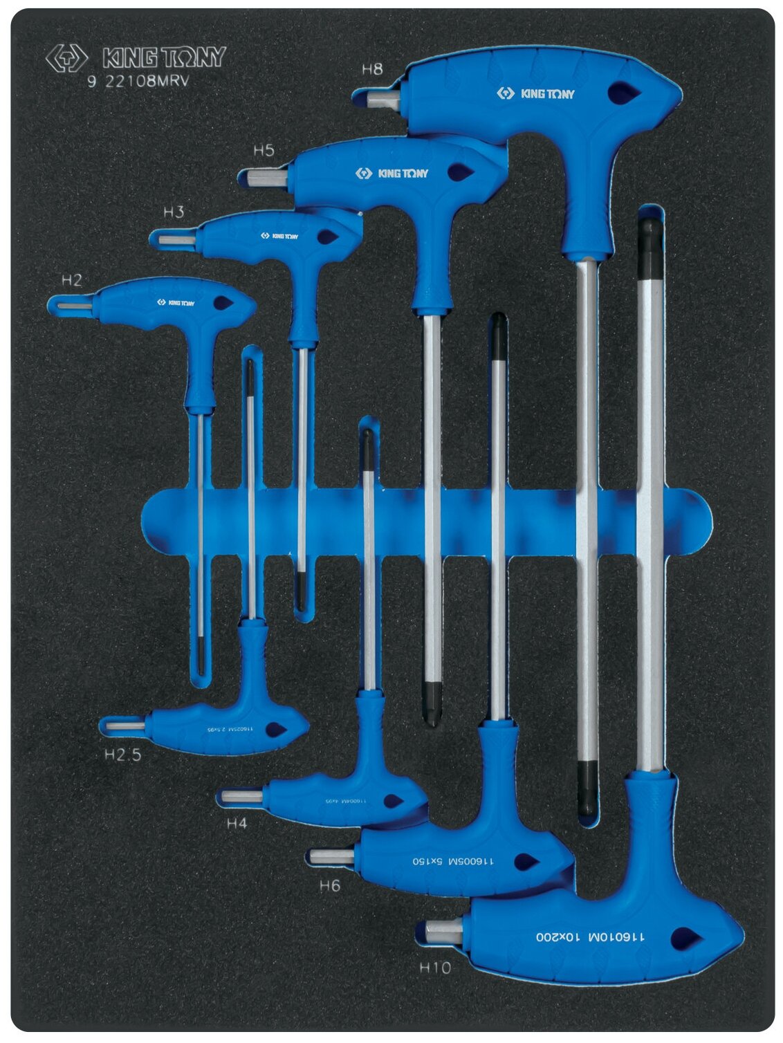 Набор шестигранников L-тип, ложемент, 8 предметов KING TONY 9-22108MRV