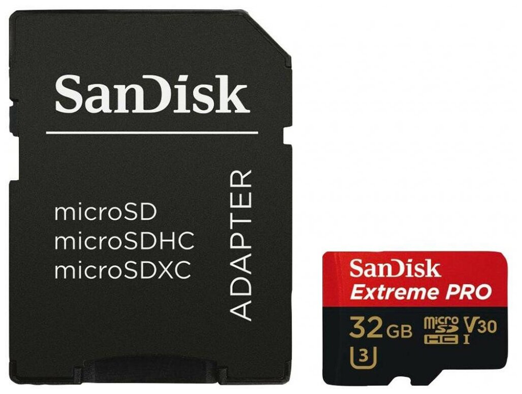 Карта памяти SanDisk microSDHC 32 ГБ Class 10, V30, A1, UHS Class 3, R 100 МБ/с, адаптер на SD, 1 шт., черный - фото №3