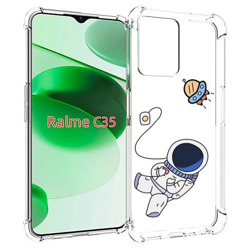 Чехол MyPads астронавт для Realme C35 / Narzo 50A Prime задняя-панель-накладка-бампер чехол mypads астронавт для realme c35 narzo 50a prime задняя панель накладка бампер