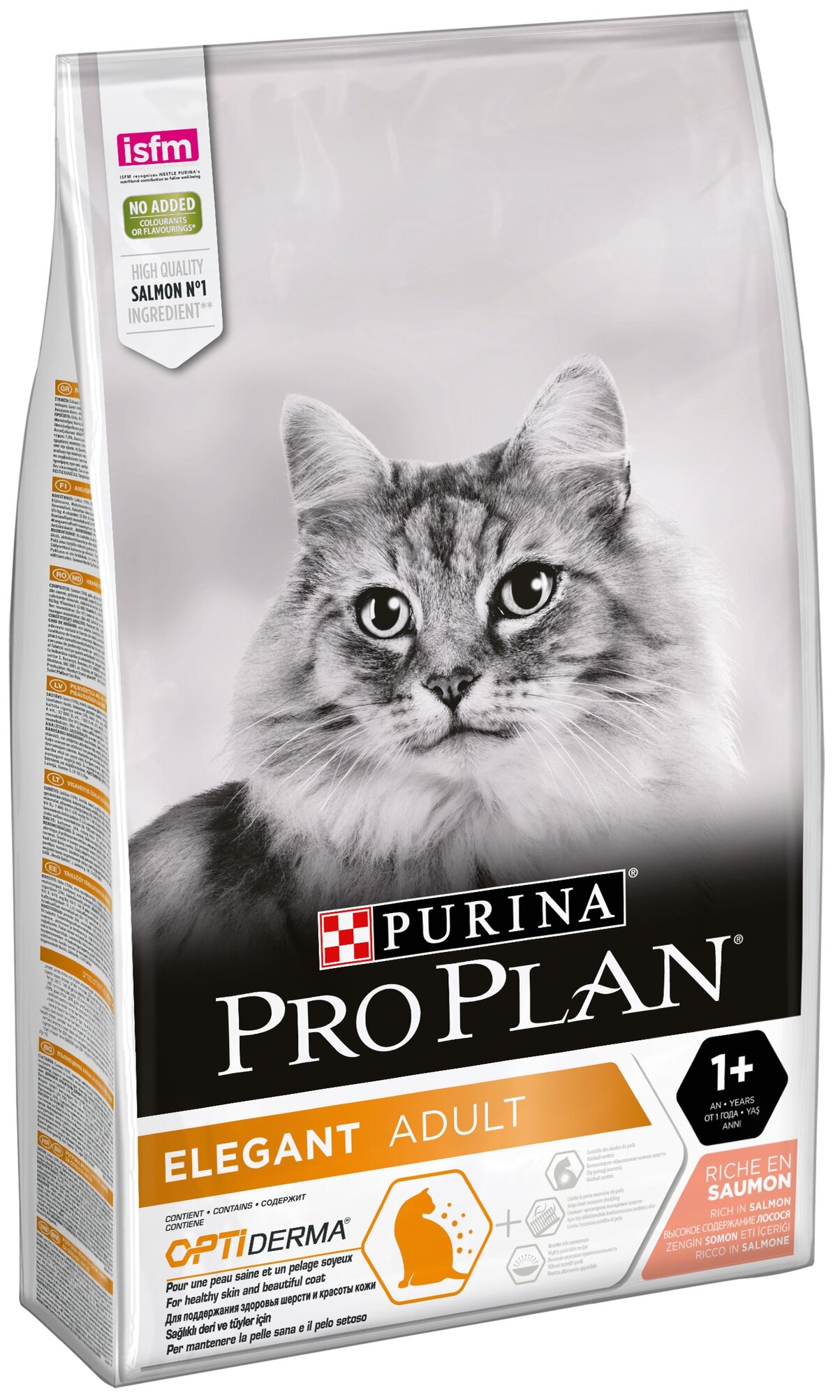Сухой корм Pro Plan для кошек с чувствительной кожей с лососем, Пакет, 10 кг,Для взрослых кошек - фотография № 6