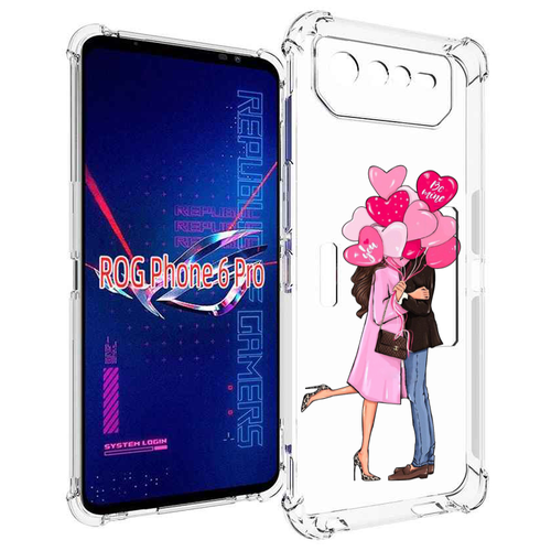 Чехол MyPads девушка-с-парнем-сердечки женский для Asus ROG Phone 6 Pro задняя-панель-накладка-бампер